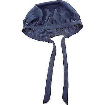 Sleep Bonnet Cap for Women Elastic Velvet Sleeping Hat Blue