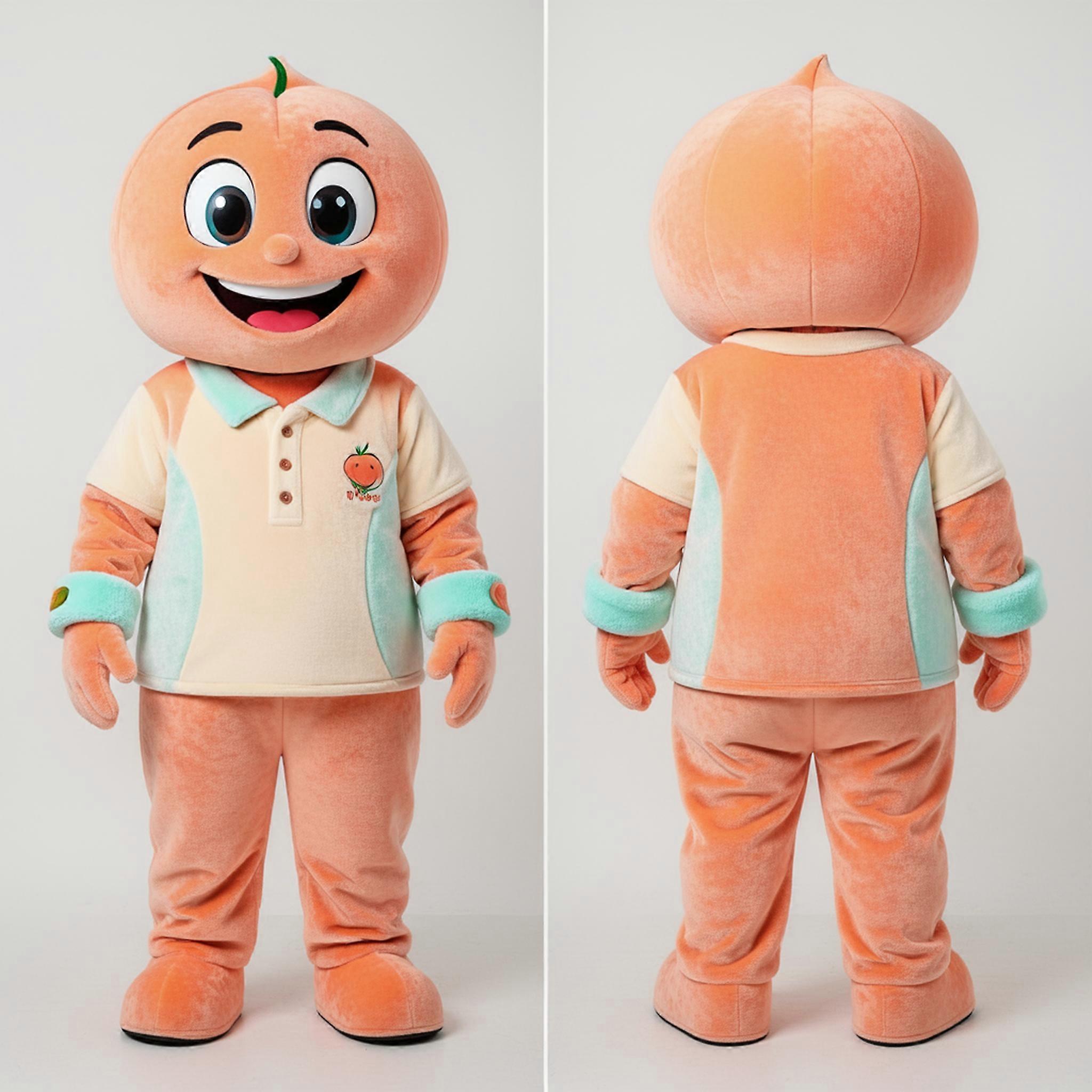 MASTICOT Peach Fuzzy Cartoon Clam Chowder Mascot