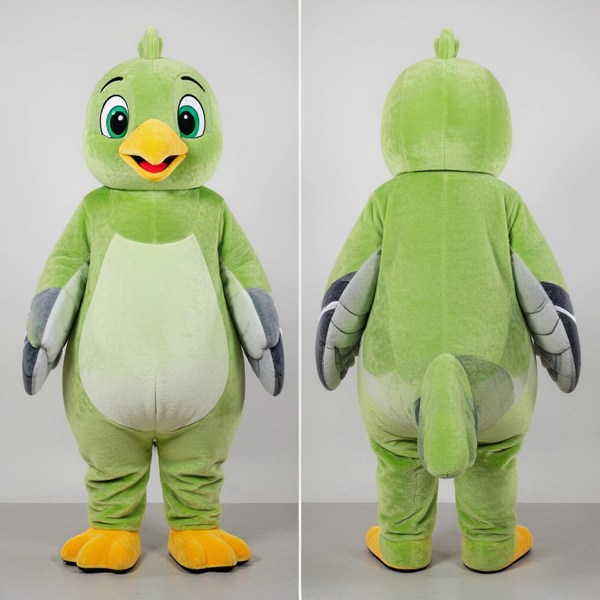 MASTICOT Lime Green Feathered Passenger Pigeon Mascot