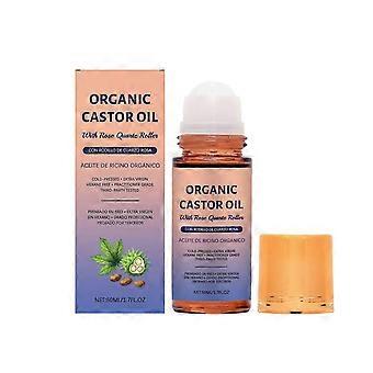 Rose Quartz Roll On Organic Golden Castor Oil 100 Pure Cold Pressed for Skin Brows Lashes Hexane Free