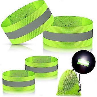 4 pièces Bandes réfléchissantes Bandes réflecteurs haute visibilité Sangles réfléchissantes Ruban Bracelets De course réfléchissantes Pour femmes Hommes Course à pied à vélo Walki