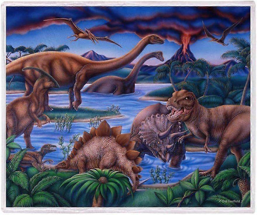 Weiche Fleecedecke Dinosaurier, Überwurf für Sofa oder Bett geeignet