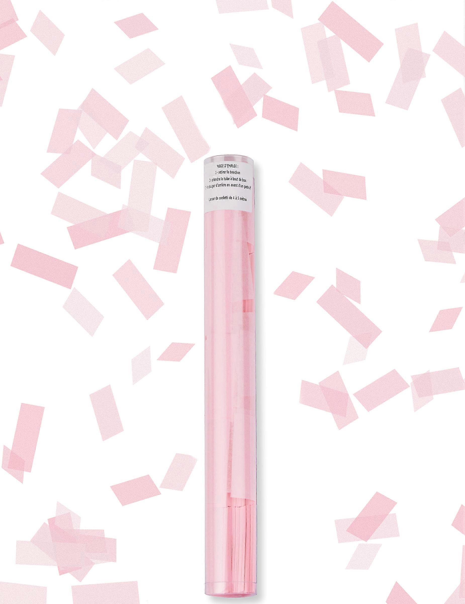 Pink rectangular confetti launcher tube 27 cm