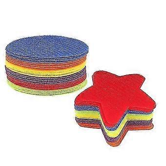10x10cm Tapis de couleur aléatoire 48 Pcs Tapis Marqueurs de tapis colorés avec étoiles et forme de cercle