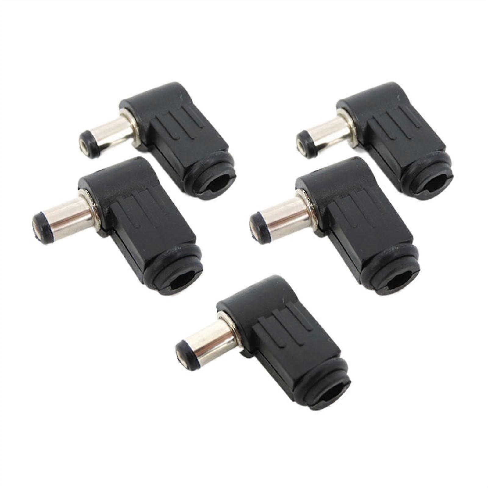 1/2/5pcs 5.5x2.1mm Right Angle DC Power Adapter Cable L Shaped Plug for Secure SpaceSaving Connection