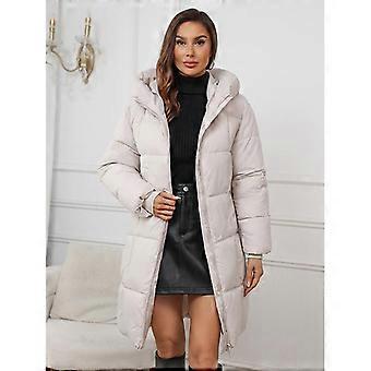 Womens Thick Warm Hooded Cotton Padded Coat Long Winter Jacket Oversized Fit Plus Size S-XXXL