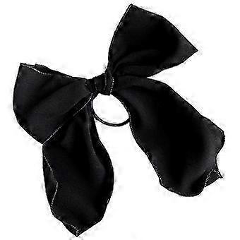 2Pcs Black Bow Hair Scrunchies, Large Ponytail Holders, Elastic Hair Ties for Women, Knot Hair Bands for Thick Hair