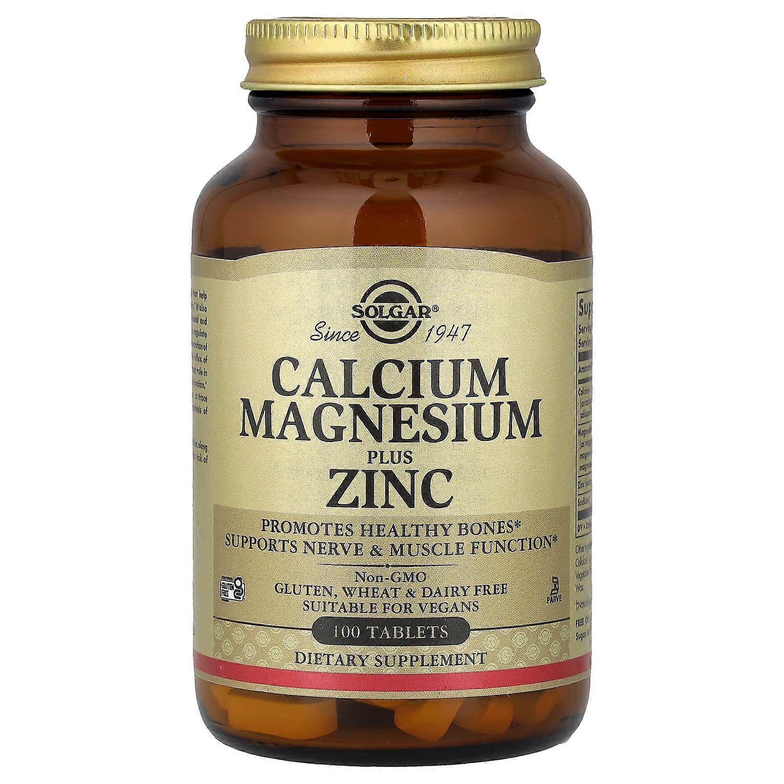 Solgar, Calcium Magnesium plus Zinc, 100 Tablets