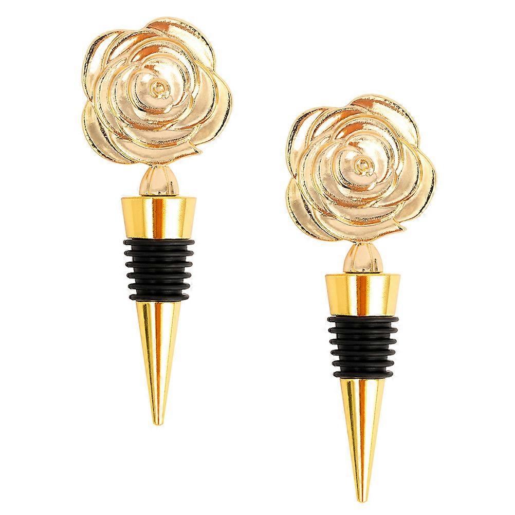 Alloy Rose Bottle Stopper Practical Bottle Plug for Party
