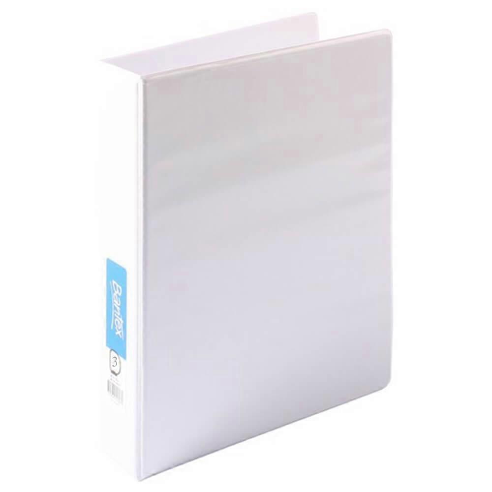 3 D RING Bantex Clearview Standard Insertable Ring Binder 38mm A4 White Cover