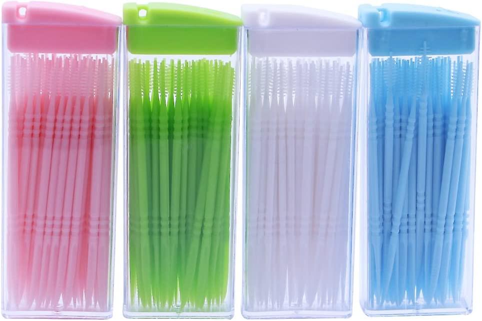 Portable Dual-Ended Interdental Brush Tooth Cleaning Tool (Random Color) 200 Pieces
