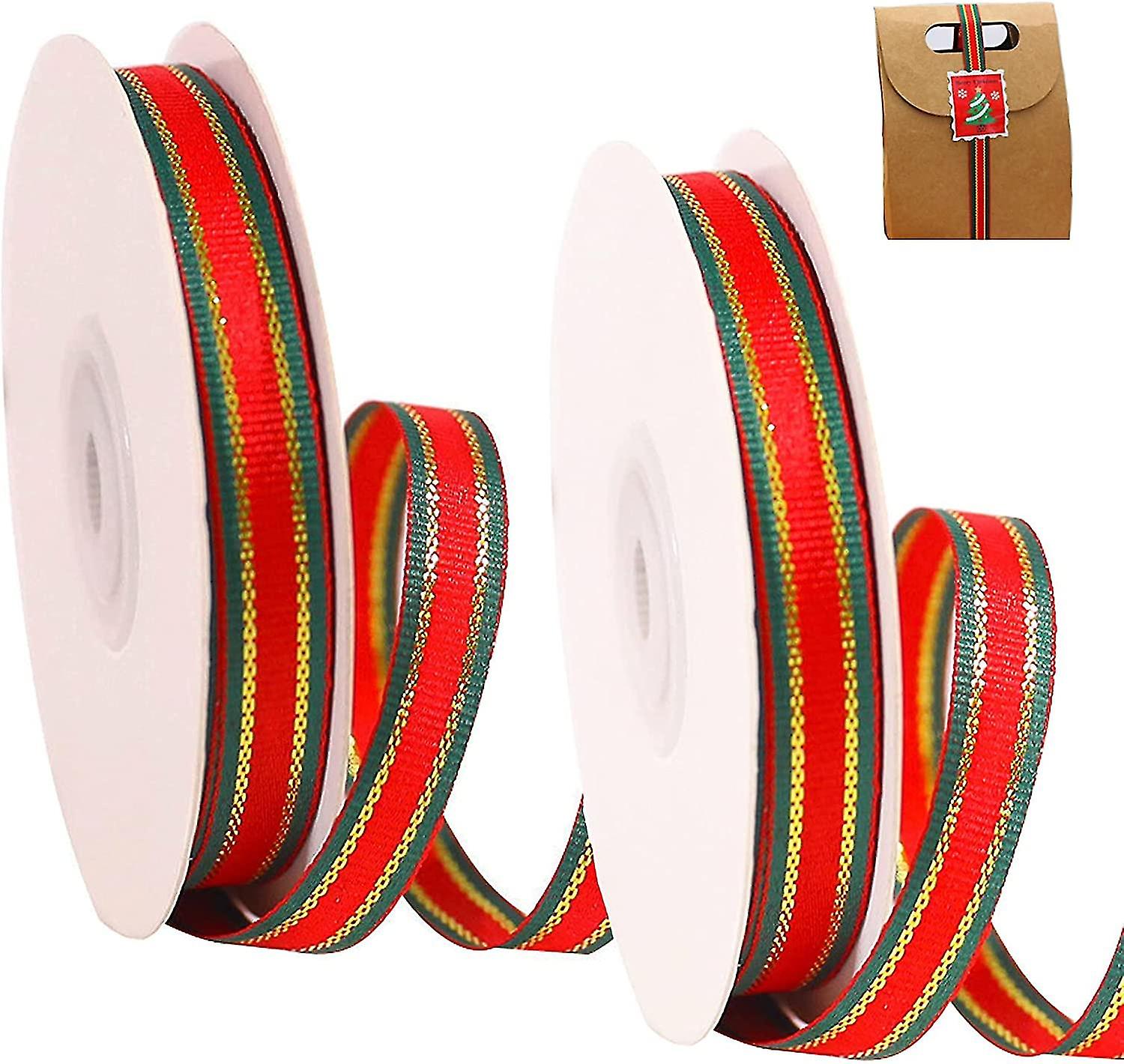 Christmas Ribbon Gift Wrapping Tissue 2 Rolls (22m X 1cm)