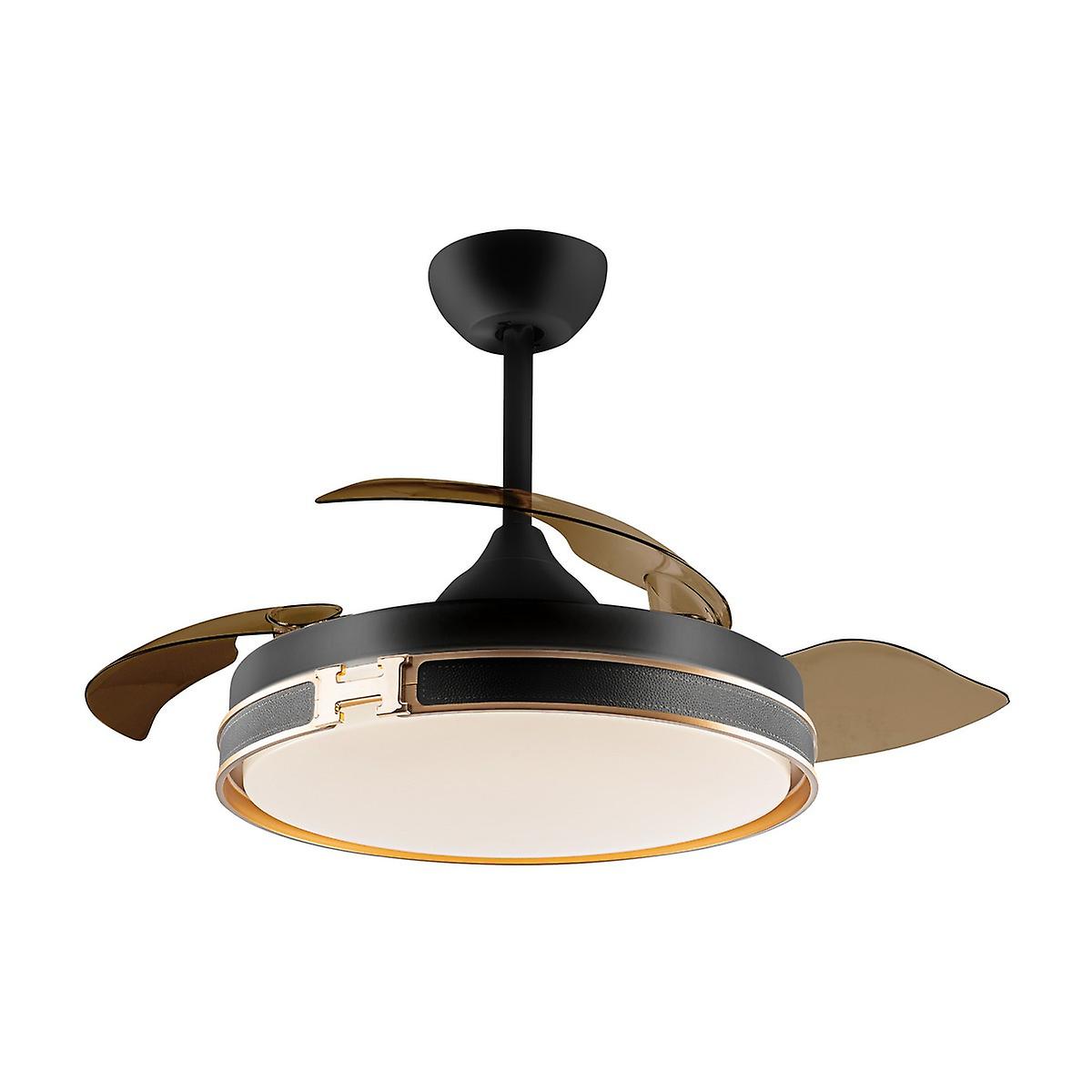 Heron 6 Speed Ceiling Fan Black, 3000-6000K, Remote Control, Timer & Reversible Functions