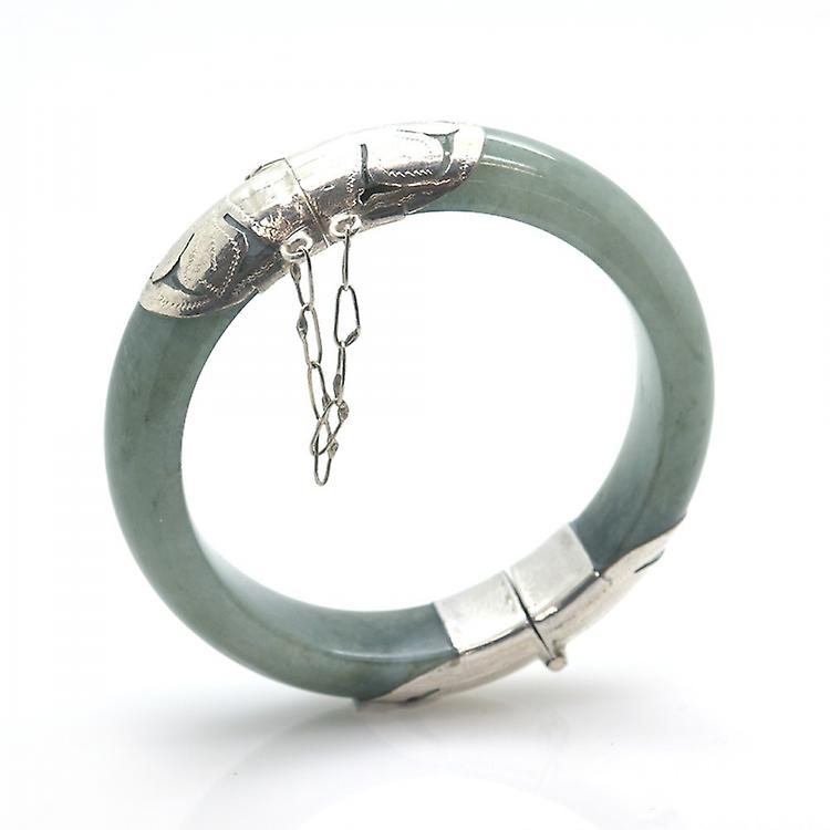 Jade And 925 Sterling Silver Bracelet awo-1