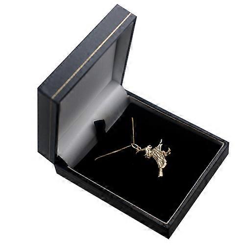 9ct Gold 15x25mm solid Witch on a 