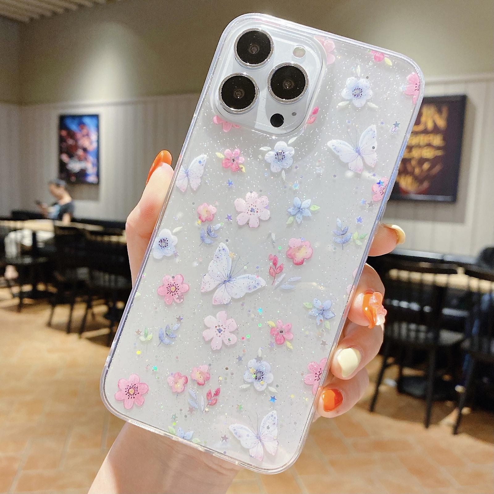 Floral Epoxy TPU Phone Case For iPhone 13