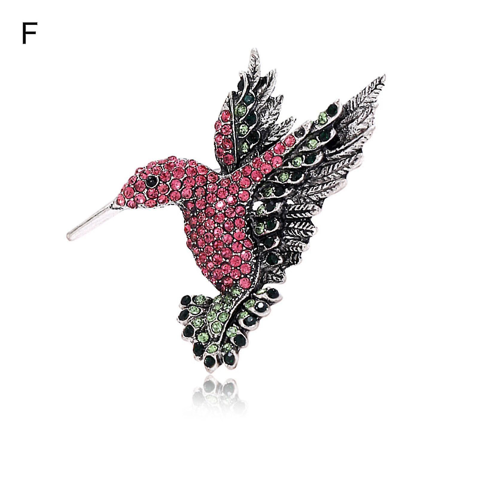 Brosch Pin Kolibri Färgad Rhinestone Tillbehör Utsökt Långvarig Lapel Brosch Kläder Decor{}