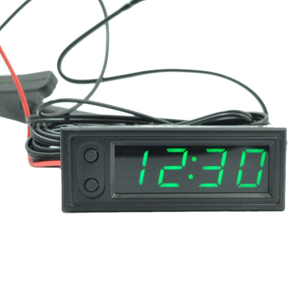 3 In1 5.0-27v Car Clock Thermometer Voltmeter Electronic Clock Voltmeter Dual Temperature Led Display Digital Clock