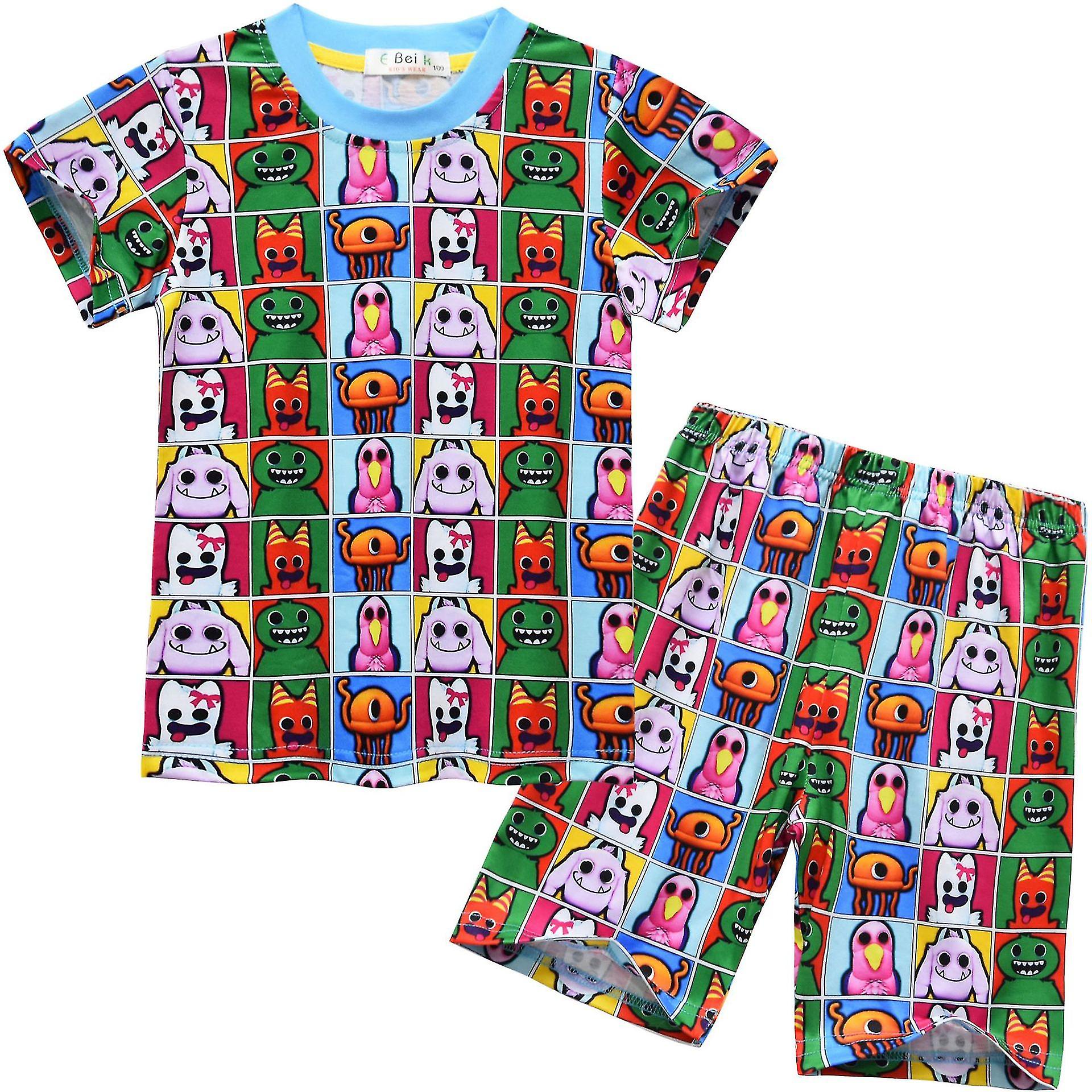 Nya Garten Of Banban Barnkläder Set Barn Tecknad Tracksuit T-shirt + shorts 2st Set Pojkar Flickor Kläder Set Baby Kläder