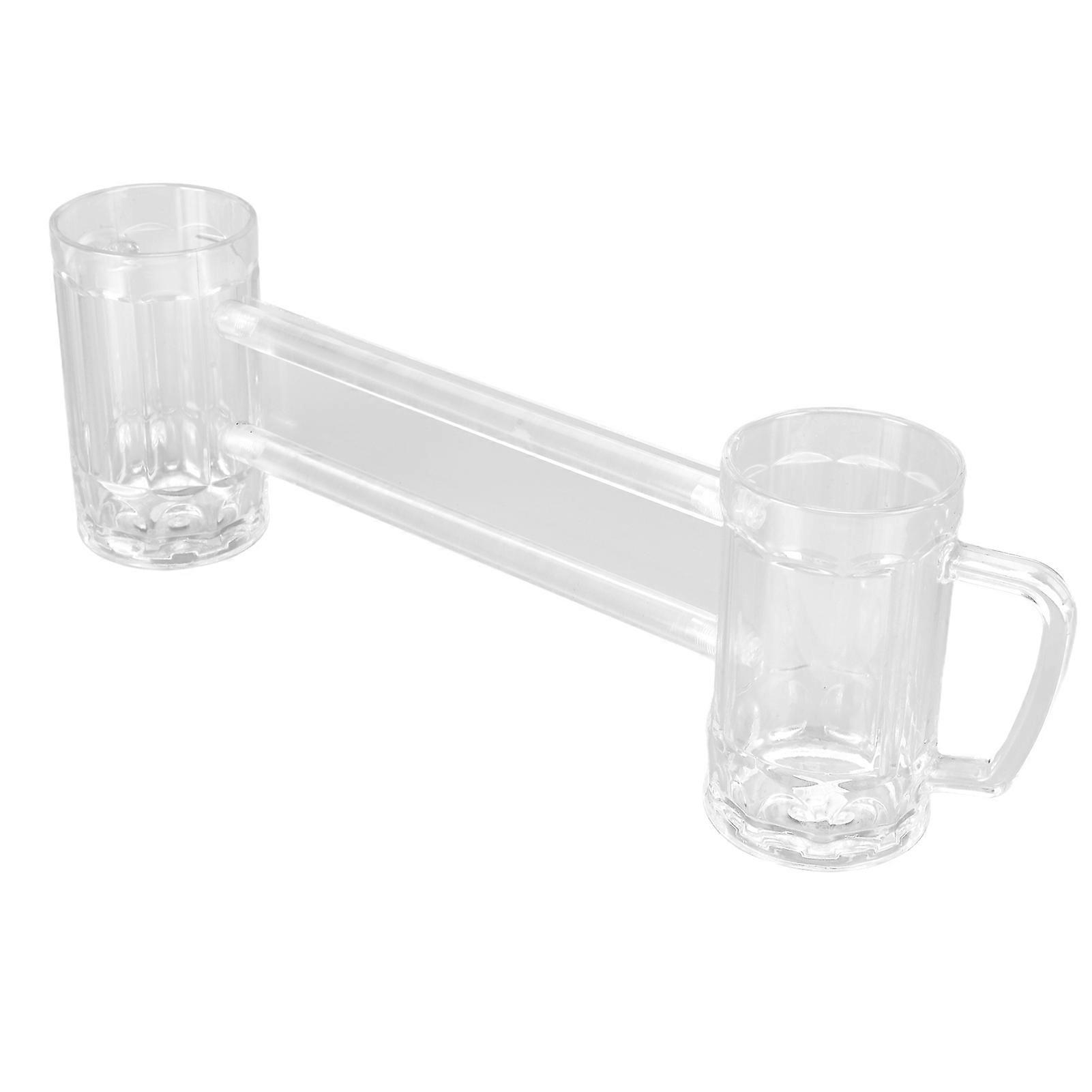 Double Conjoined Beer Mug, 430ML Acrylic Anti-Fall Beer Mug Beer Glass for Bar KTV Home Party