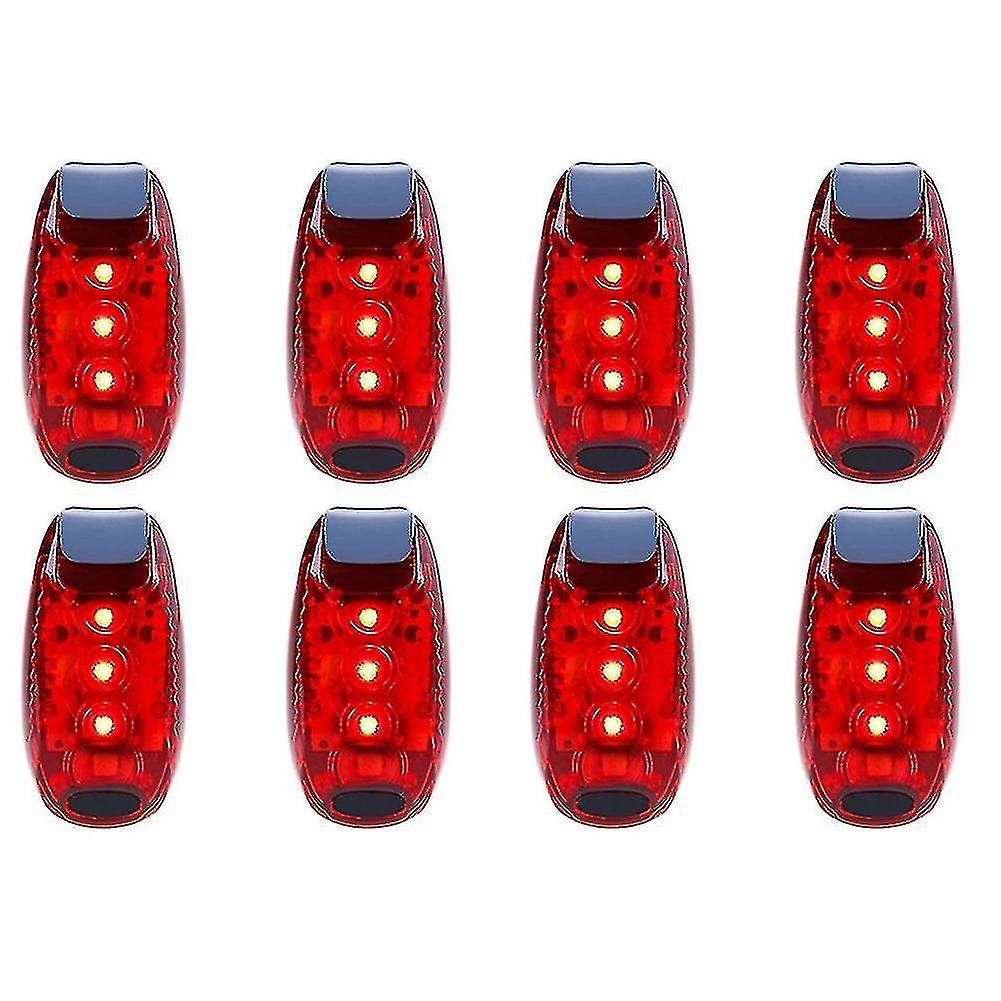 8 Pcs Safety Waterproof Red Flashing Bicycle Light, Suitable For Running, Walking, Cycli