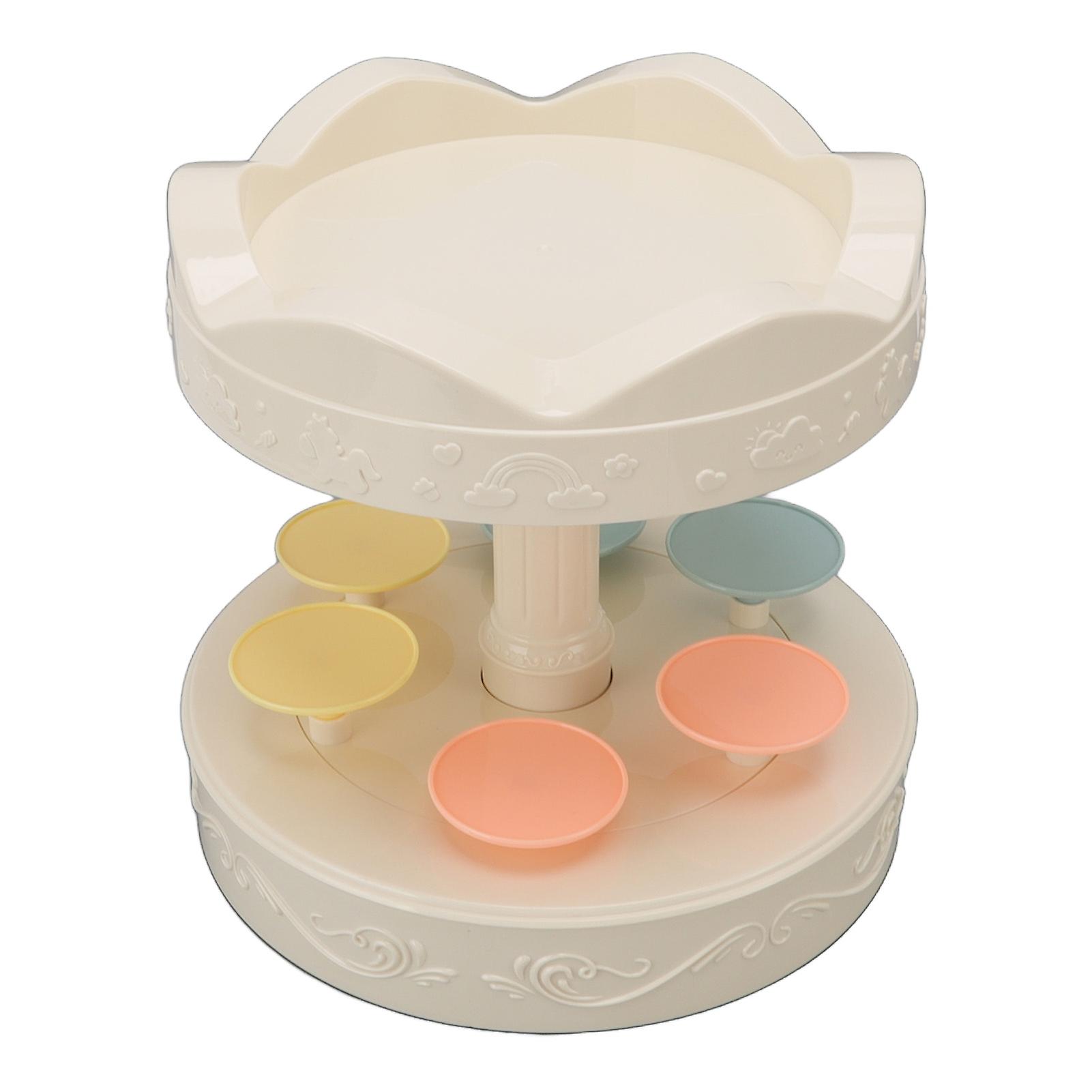 6 Trays 2 Tier Rotating Dessert Display Stand with Music 22x21x11.5cm