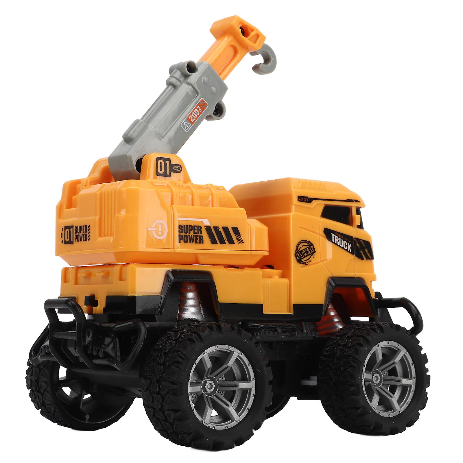 RC Crane Truck 1:43 Scale 4 Channel Rubber Tyre Easy Flexible Control Remote Control Crane for Kids Games Family 
