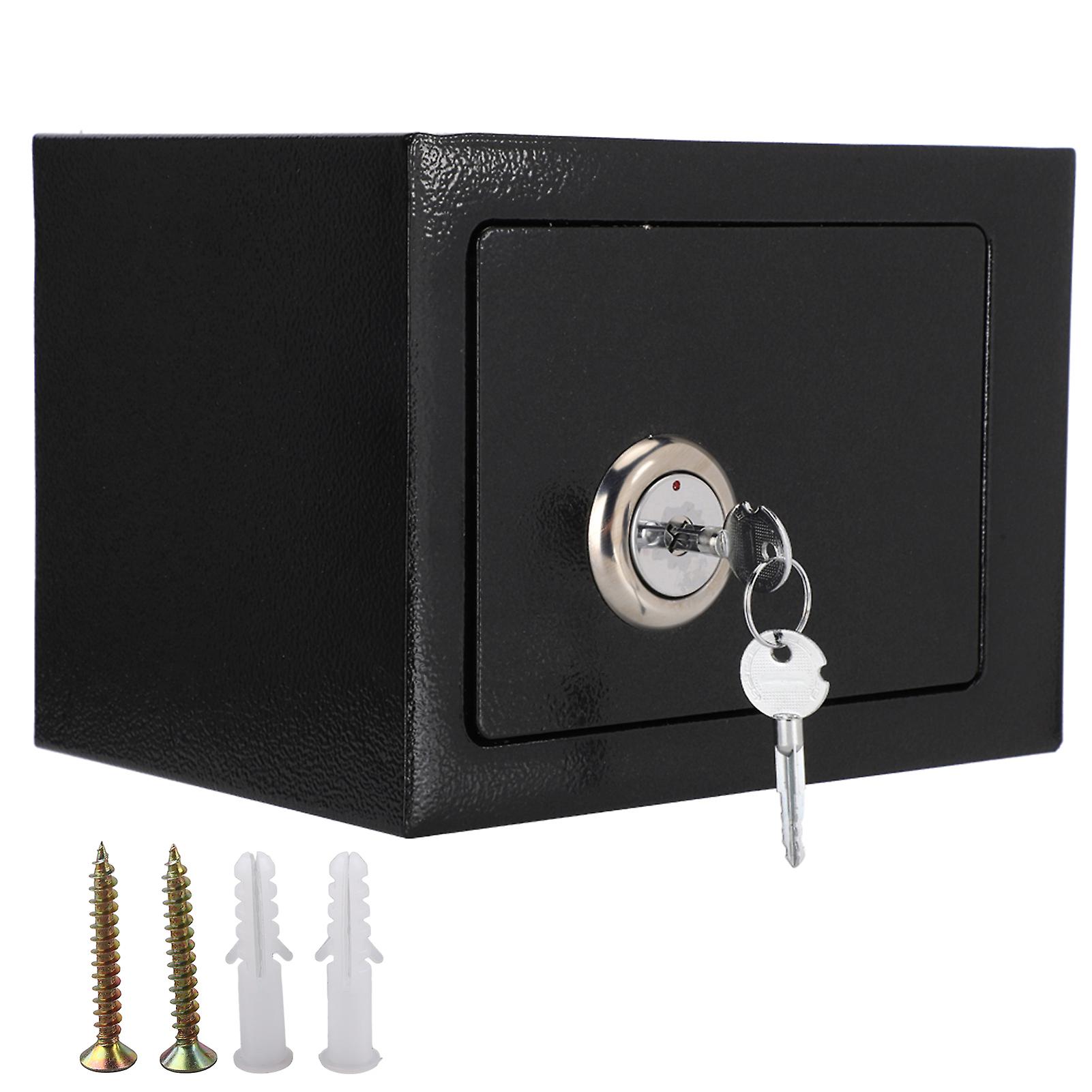 Sturdy and durable, high security, key-operated steel safe for cash storage at home or in the office