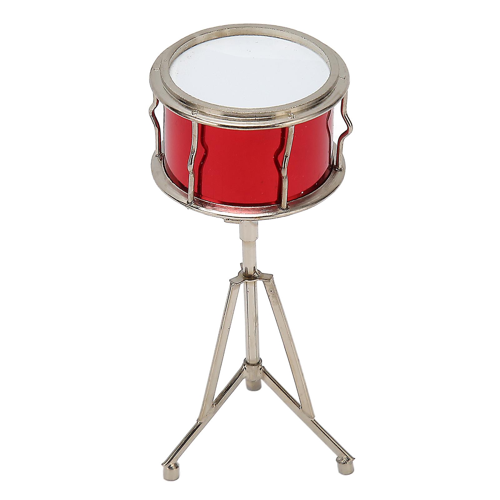 Miniature Copper Snare Drum Model 9.5cm Realistic Dollhouse Decor