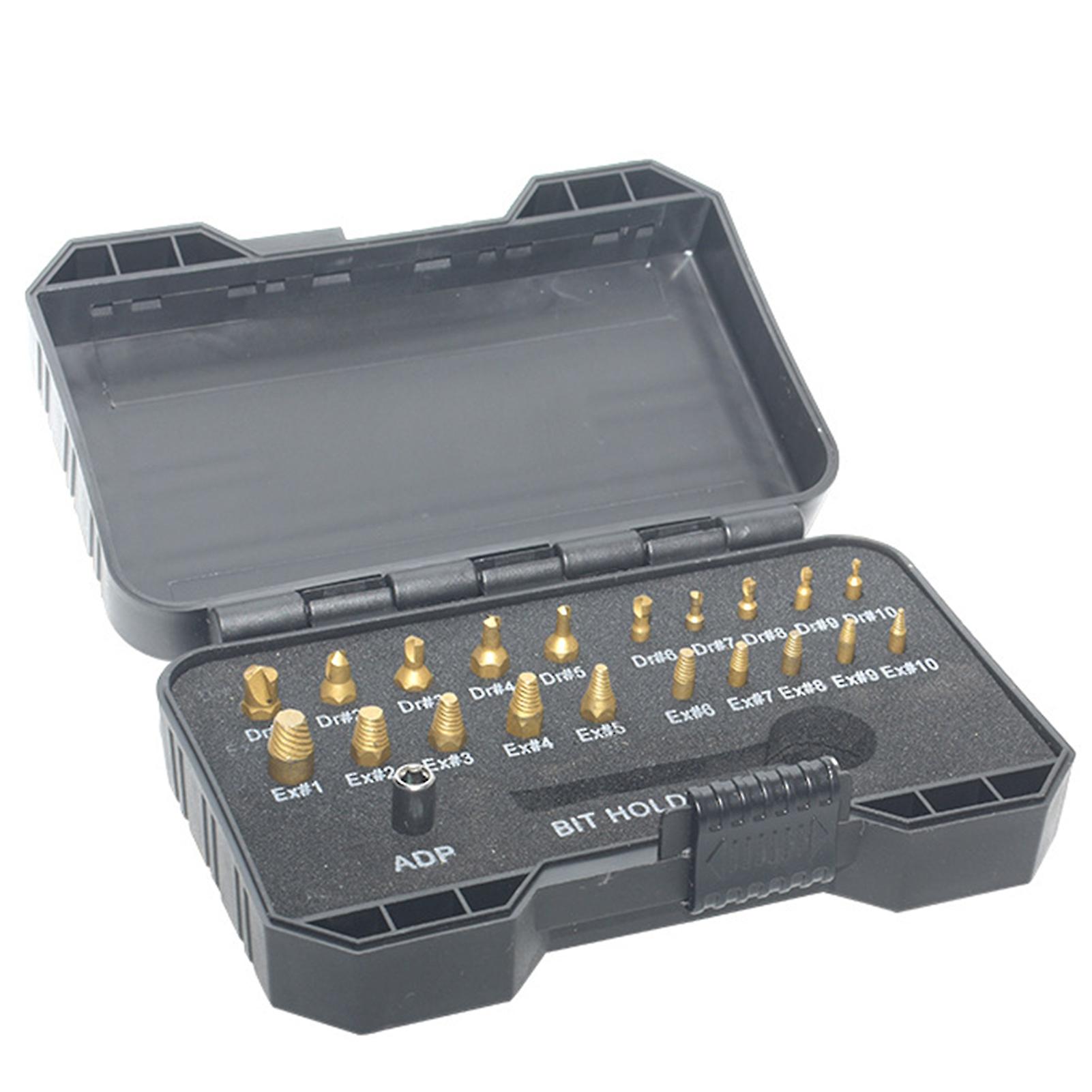 Broken Screw Extractor Bit 22 Piece Set Screws Remover Drill Bit Tools Hardware Tool