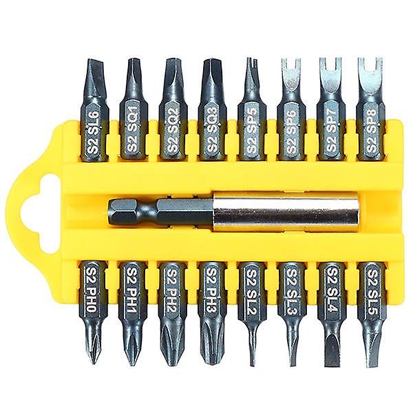 17Pcs 1/4 Hex Shank Screwdriver Bits Set Square Phillips Slotted U Screwdriver Bits
