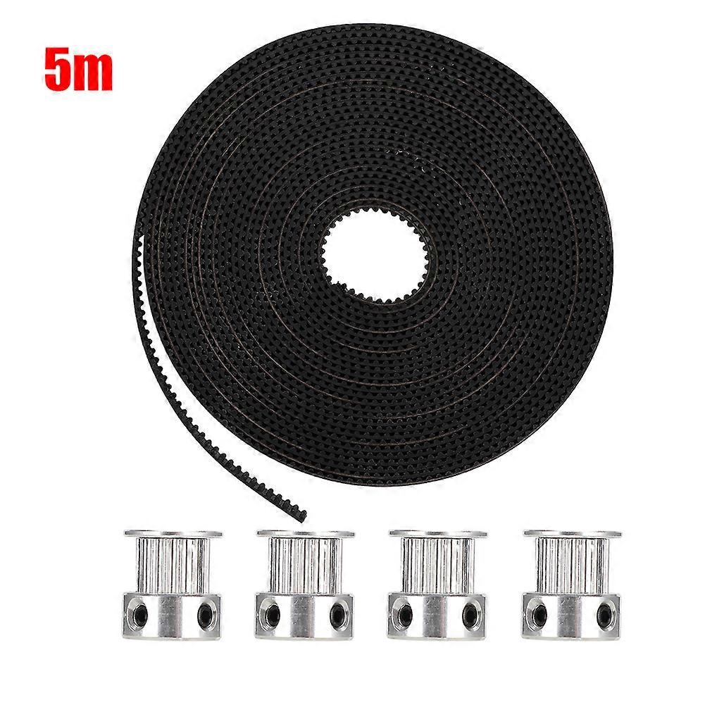 GT2 5M Timing Belt + 4pcs 16 Teeth Inner Hole 5mm Synchronous Pulleys for 3D Printer