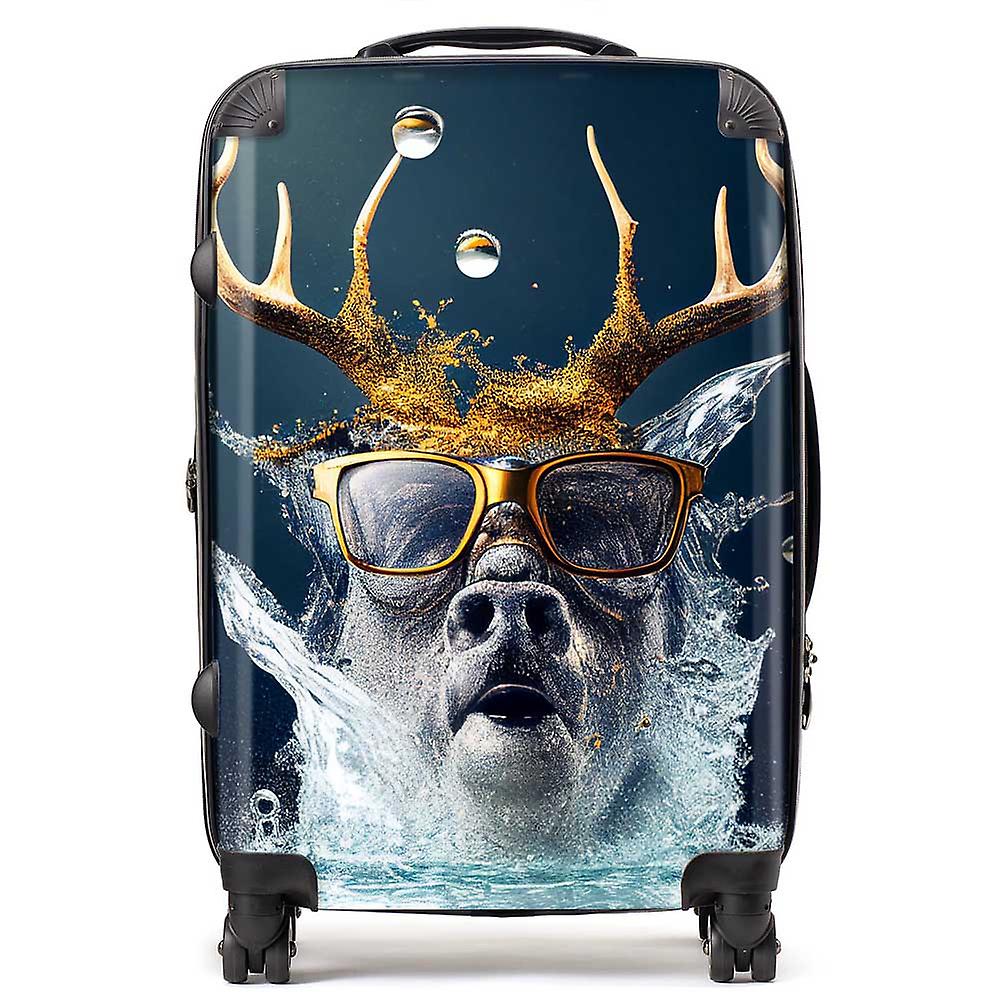 Stag With Glasses Splashart Suitcase