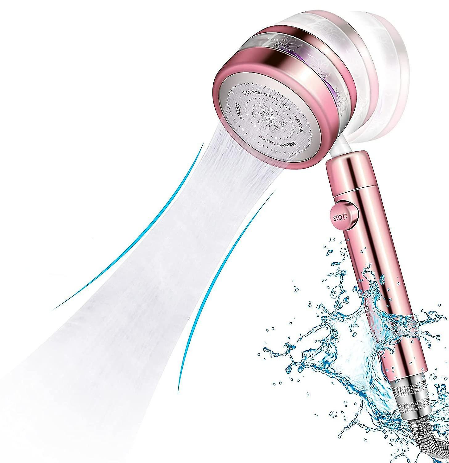 Handheld Shower Head - Chrome Pressure Riser Turbocharged Hand Mirror Movable Head Shower