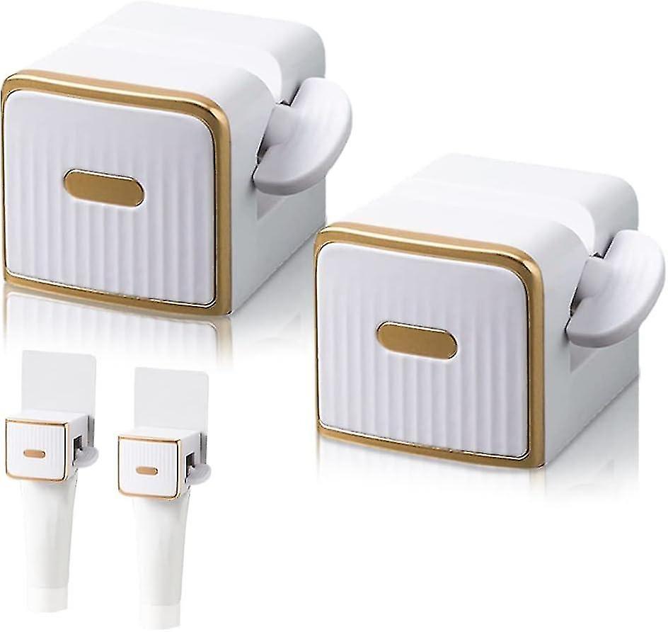 Pack Toothpaste Squeezer(White), Wall Mounted Toothpaste Dispenser, Rolling Tube for Bathroom, Tooth