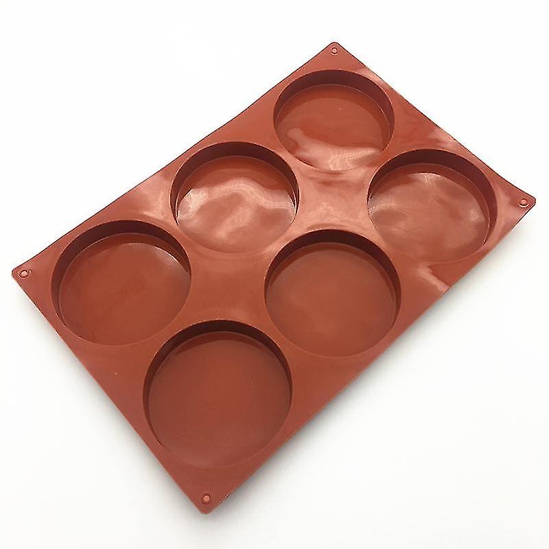 2 Packs 6 Cavity Round Silicone Molds for Baking