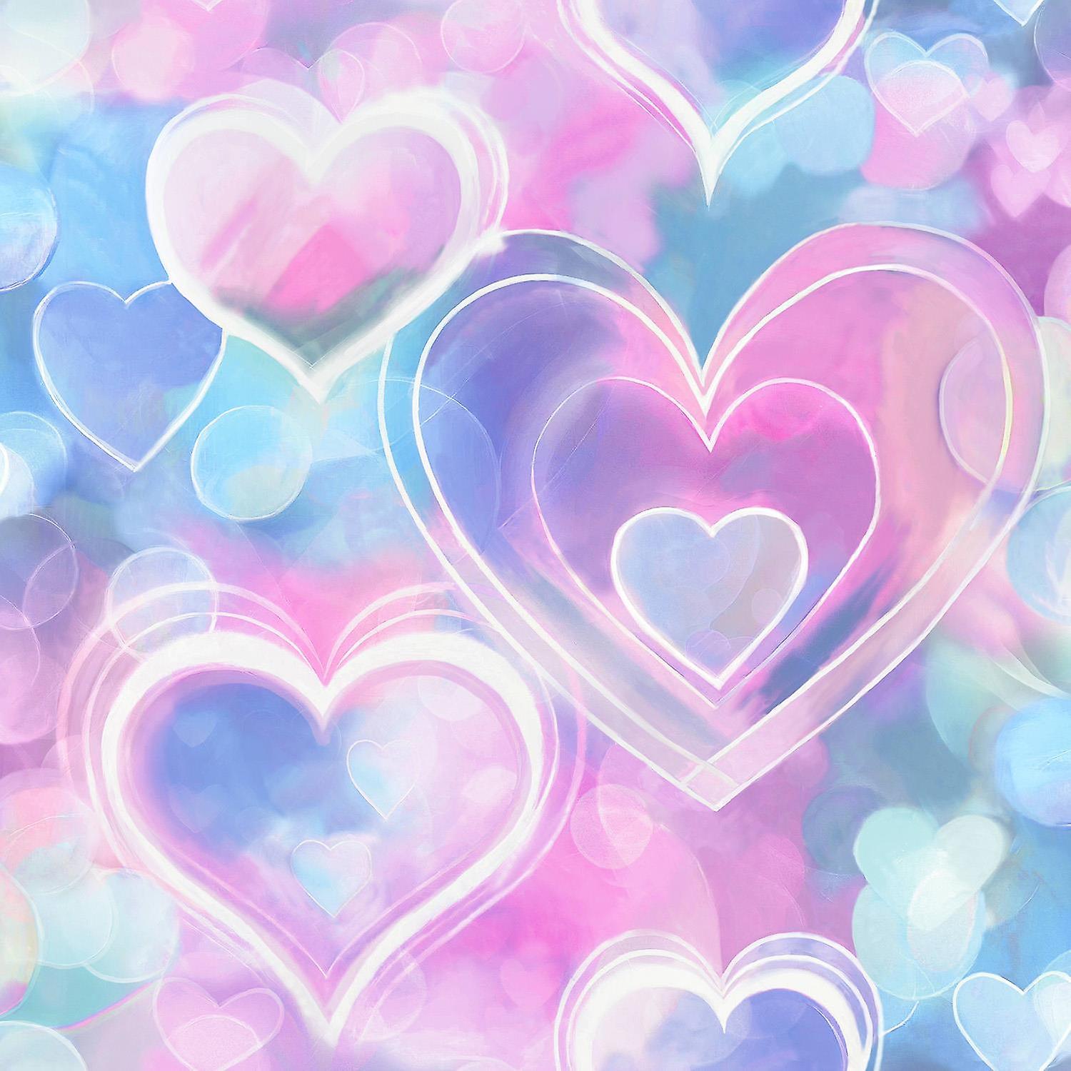 Holden Decor Neon Hearts Pink Blue Wallpaper