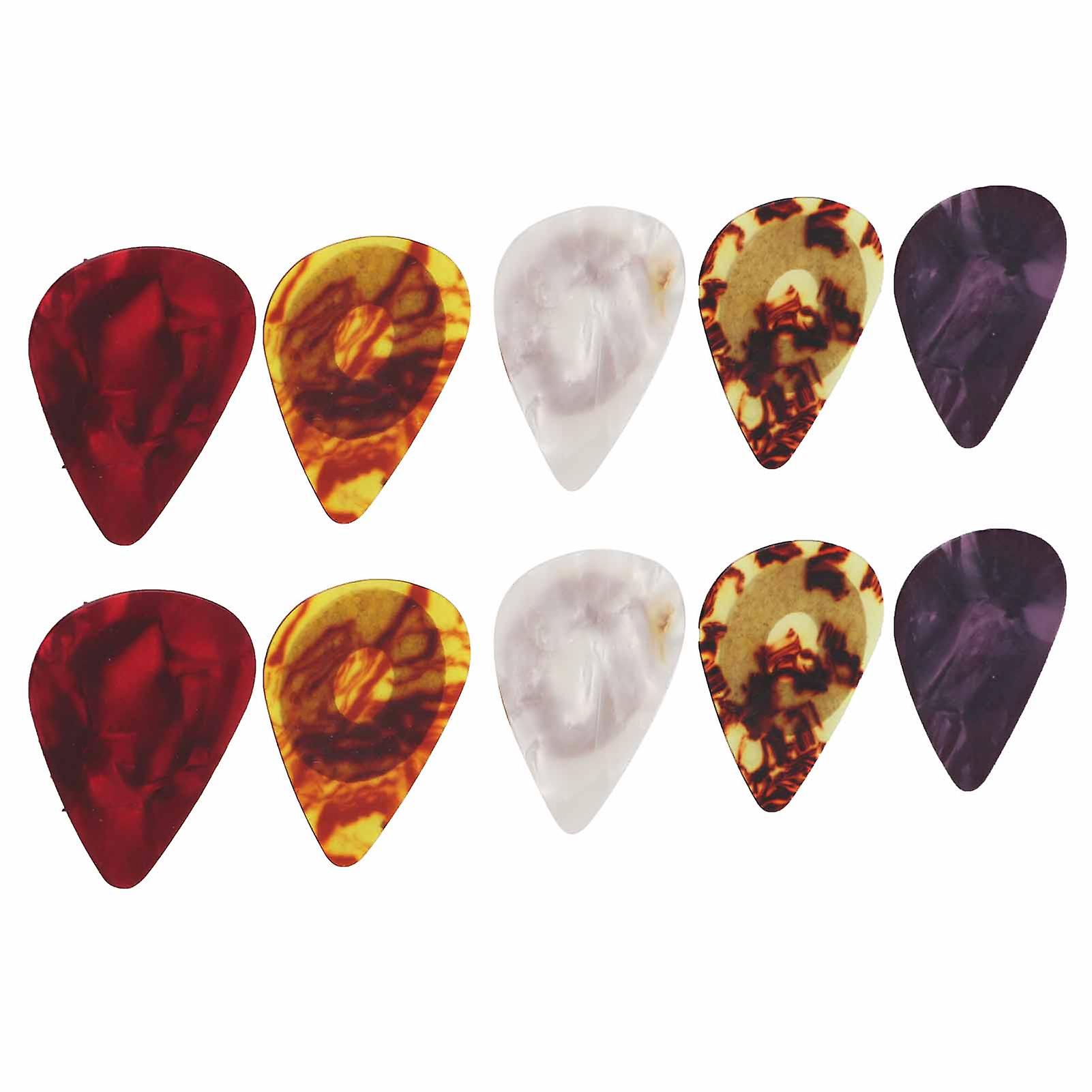 10Pcs Colorful Celluloid Guitar Picks Skidproof Portable Kit