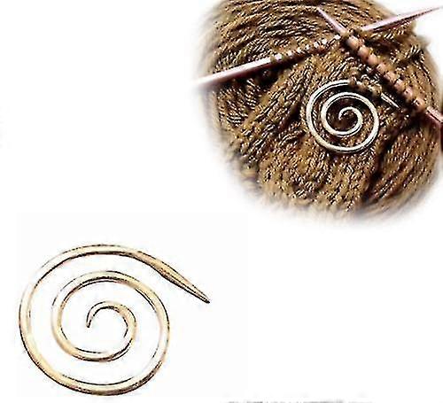 Spiral Cable Needle Knitting Needle Stitch Holder2pcs-brass
