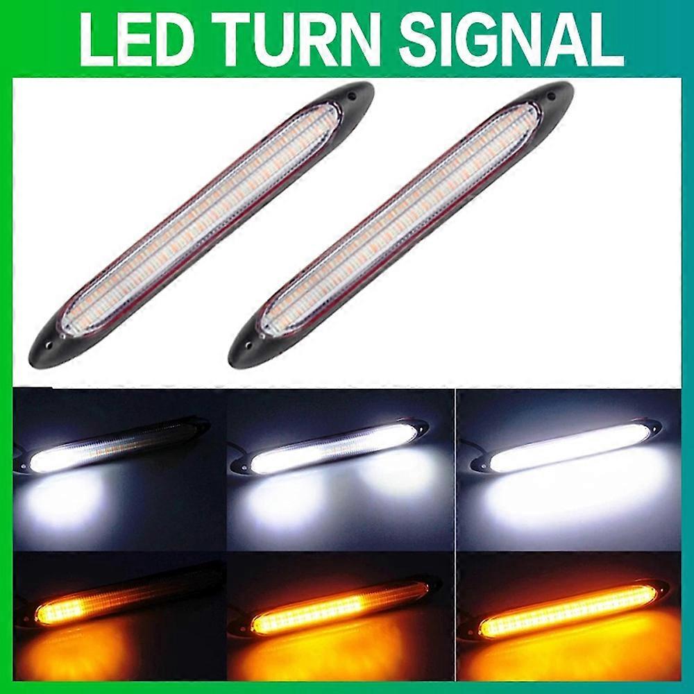 STONEGO Led Daytime Running car lights Waterproof Universal DC 12V Auto Headcar light Sequential Turn Signal Yellow Flow Day car light