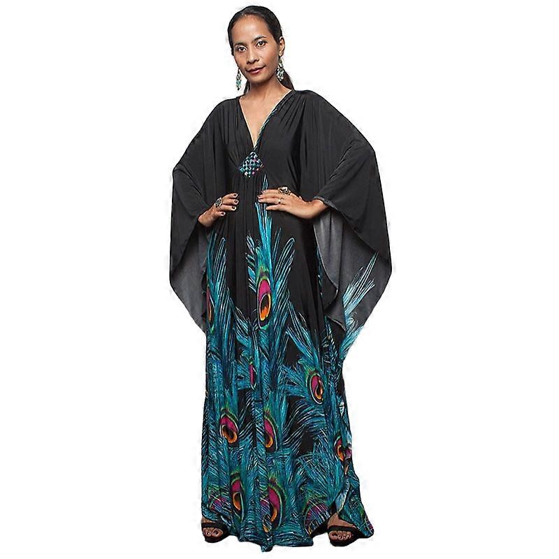 Women's Print Maxi Dress Batwing Sleeve Beach Dress Plus Size Sundress  Beachwear Kaftan Cover-ups DN0511 | Fruugo US