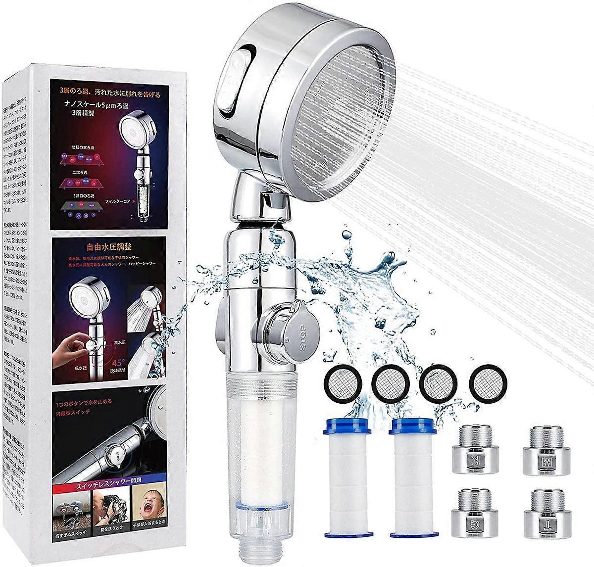 Premium Shower Head Adjustable Supercharged Water-saving Three-gear Adjustable Shaking Head