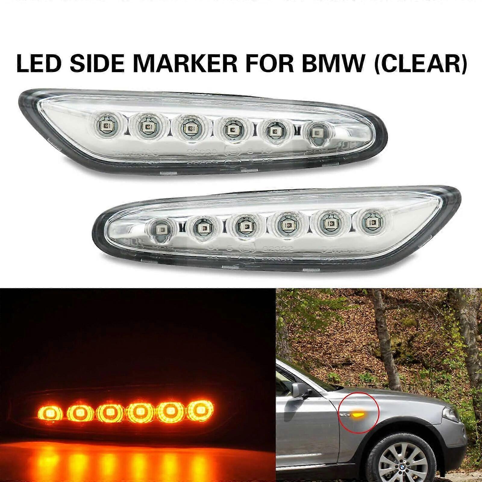 For BMW E46 E60 E61 E81 E82 E83 E87 E88 E90 E91 E92 E93 Car Front Amber LED Side Marker Light Turn Signal Lamp