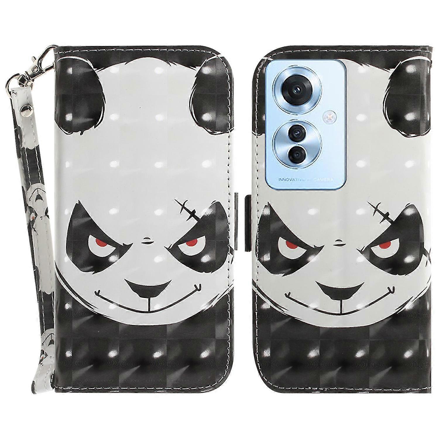 For Oppo Reno11 F 5g/ F25 Pro 5g Shockproof Case With Strap, Pattern Printed Leather Phone Cover