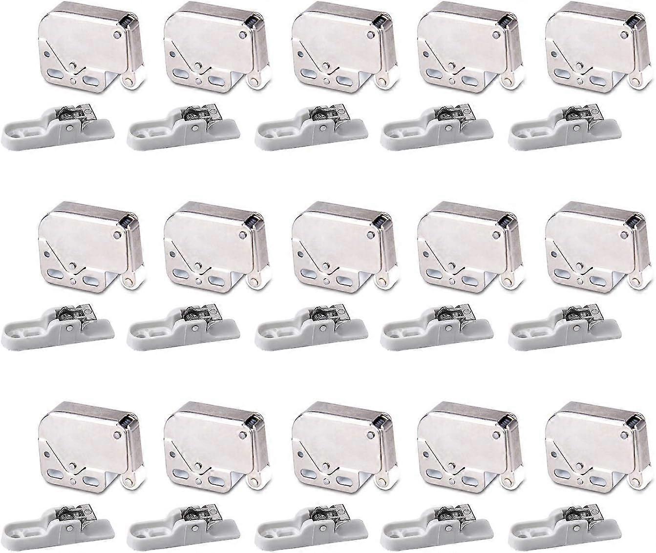 Mini Touch Latch Latch Push Latches for Kitchen Cabinet Furniture Hinged Door to Press to Open Cupboard Doors White 15 Pack