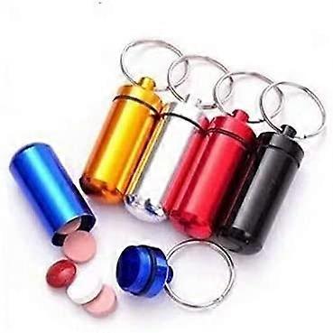 Bottle Holder Container Keychain Aluminum Pill Box 5pcs