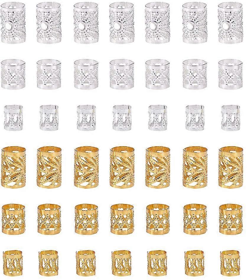 300pcsドレッドヘアビーズメタルヘアコイルカフスフィリグリーブレイドリングヘアアクセサリー