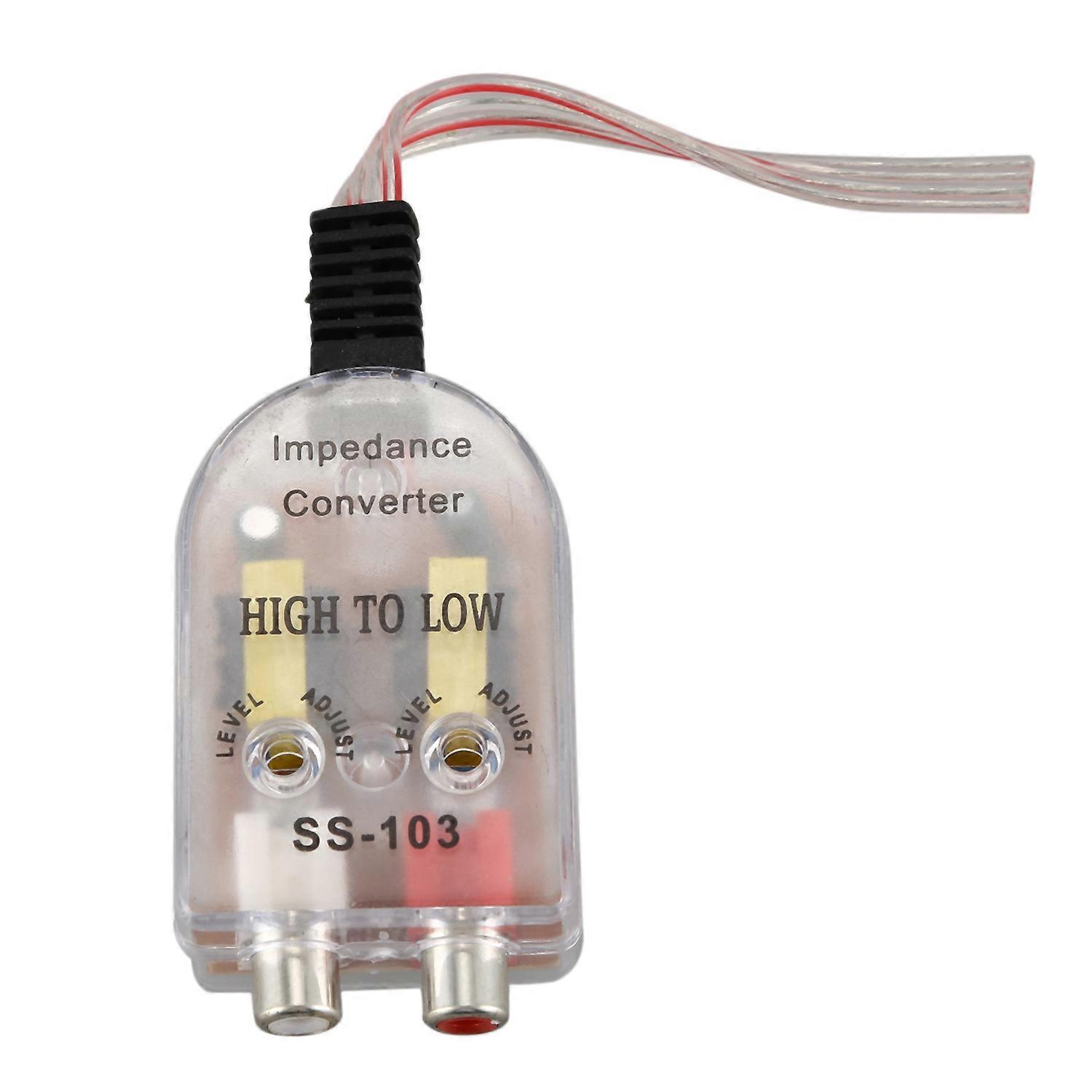 Vehicles Auto Car High to Low Impedance Converter Adapter Speaker to Line