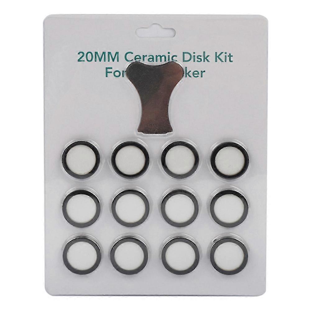 12Pack Ultrasonic Mist Maker Fogger Ceramics Discs for Humidifier Parts Transducer Discs with Cap Tool-Good