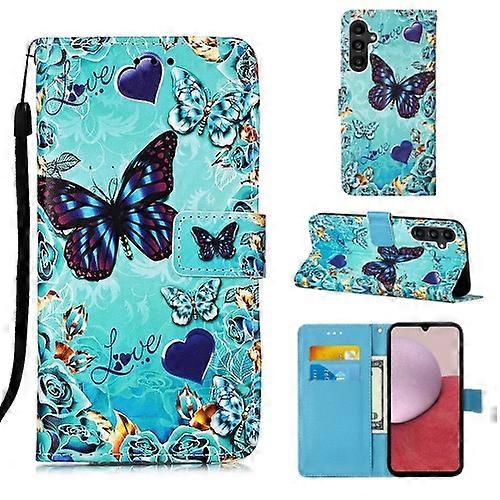 For Samsung Galaxy S23 FE 5G Colored Drawing Pattern Plain Weave Leather Mobile Phone Case